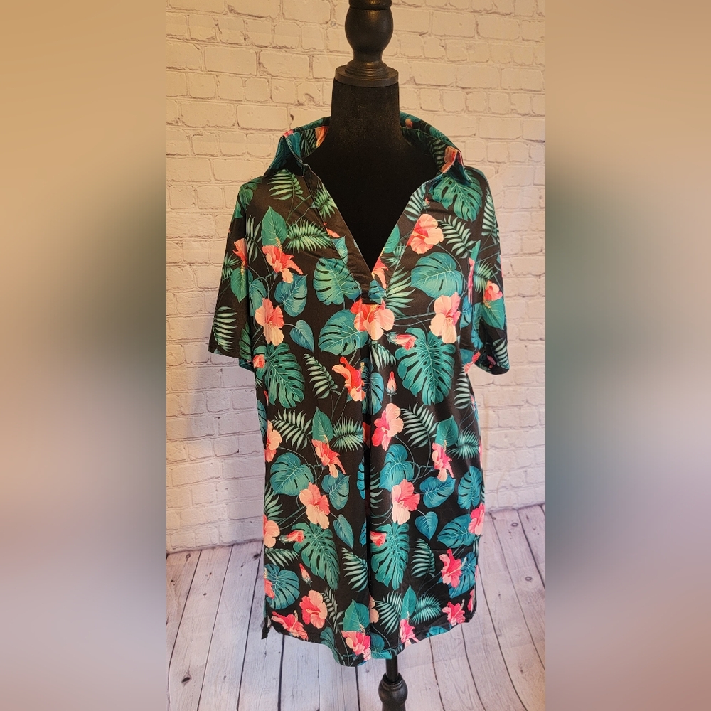 Golf Gentry 2x Tropical Floral Collar Shirt